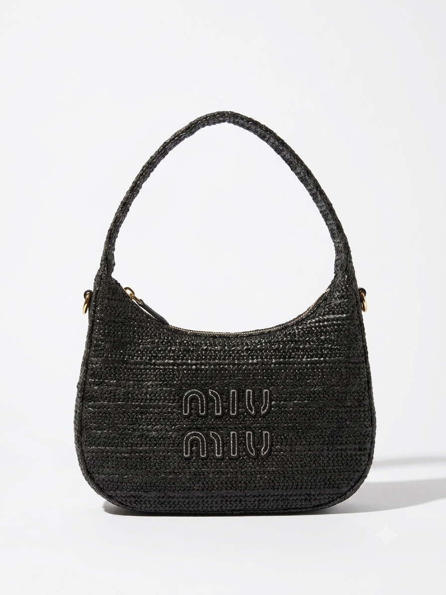 Miumiu straw shoulder bag