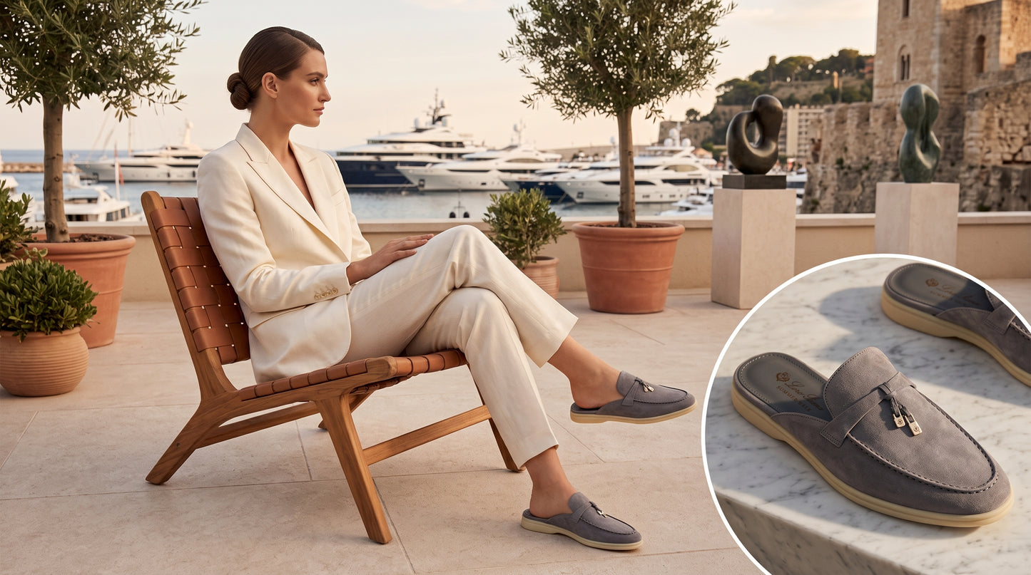 Loro Piana Summer Walk Charms Suede Loafers