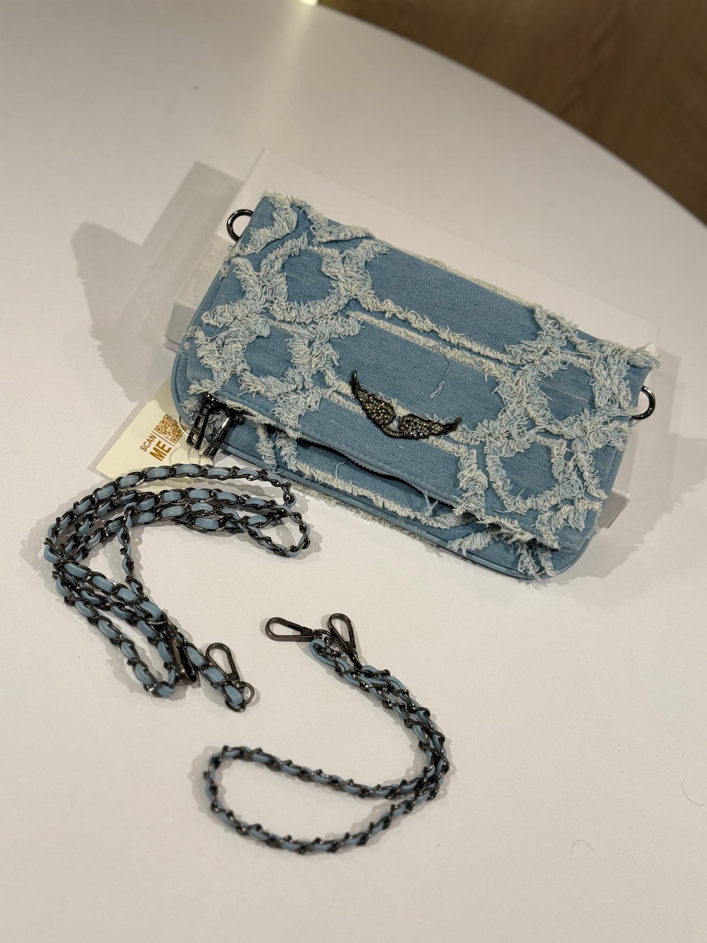 Zadig & Voltaire "Rock" clutch Denim Rock Clutch