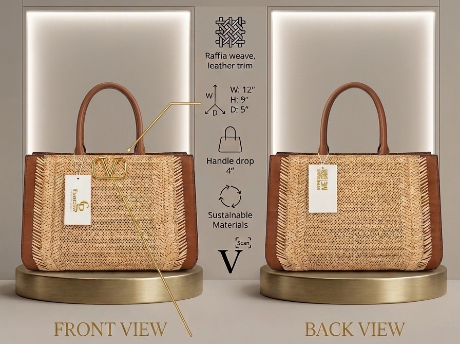 Valentino Garavani Medium Raffia Tote Bag