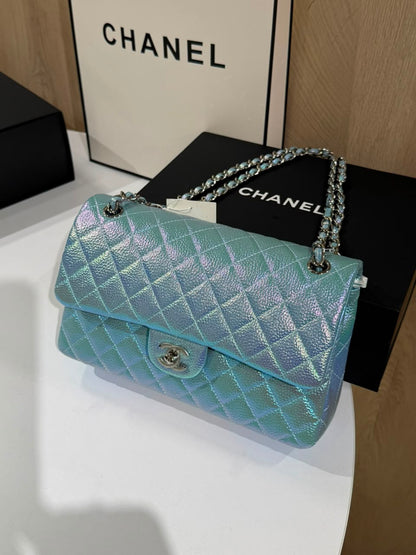 Chanel Classic Flap Bag (Iridescent Aqua/Mermaid Finish)