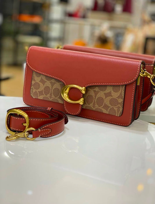 COACH Signature Canvas Terracotta Tabby Shoulder Bag