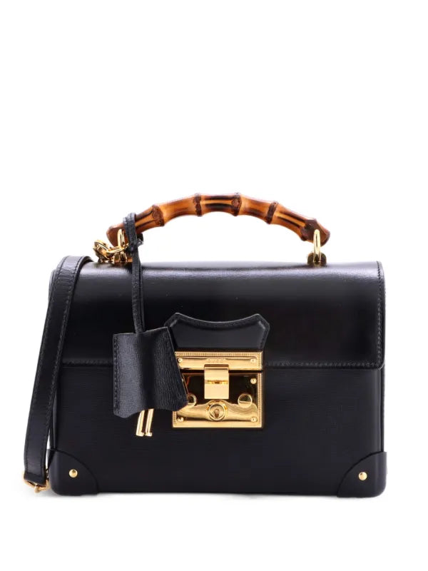 Gucci Black Padlock Small Bamboo Shoulder Bag