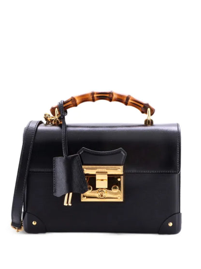 Gucci Black Padlock Small Bamboo Shoulder Bag