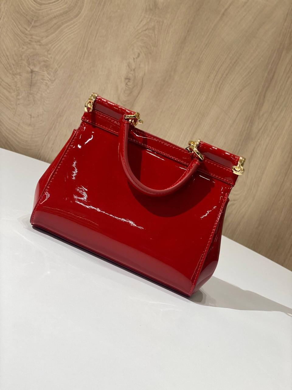Dolce & Gabbana Small Sicily Bag – Patent Leather with Gold Hardware