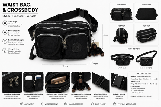 kipling Waist bag and cross