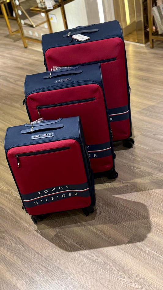 TOMMY HILFIGER 3-Piece Luggage Set – Red/Navy