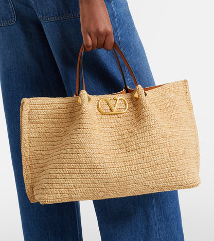 Valentino Garavani Medium Straw Summer Tote