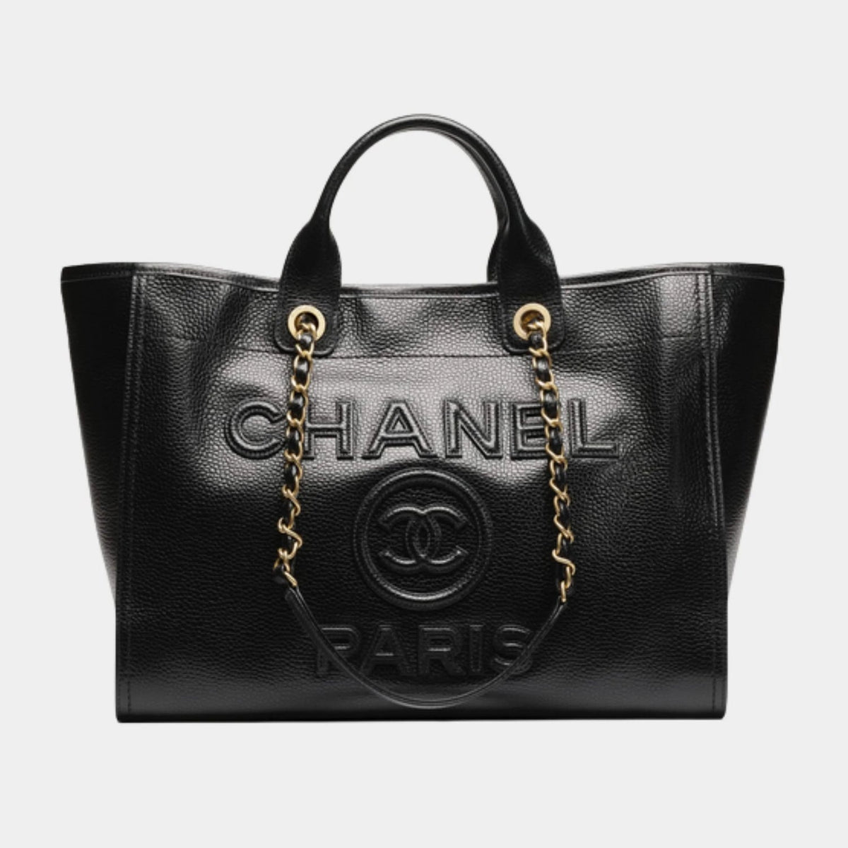 Chanel Calfskin Medium Deauville Tote Black