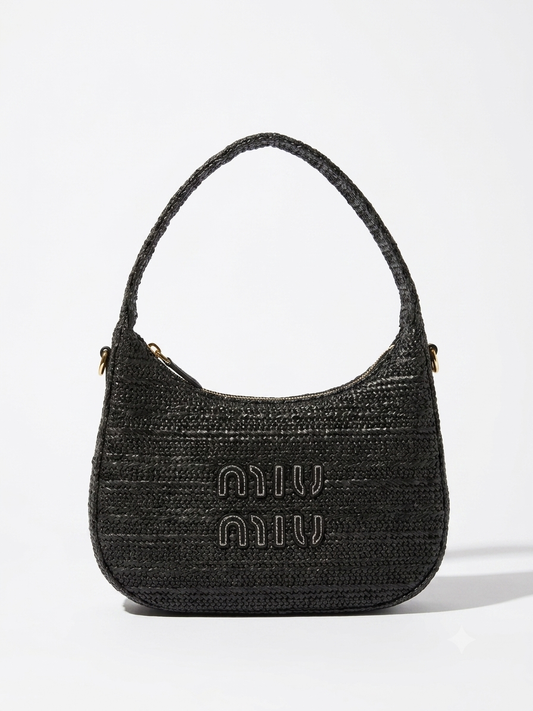 Miumiu straw shoulder bag