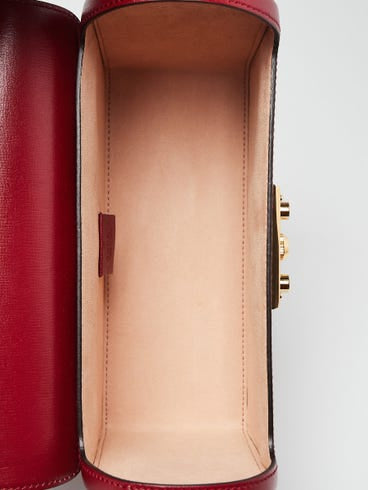 Gucci Cerise Leather Padlock Small Bamboo Shoulder Bag