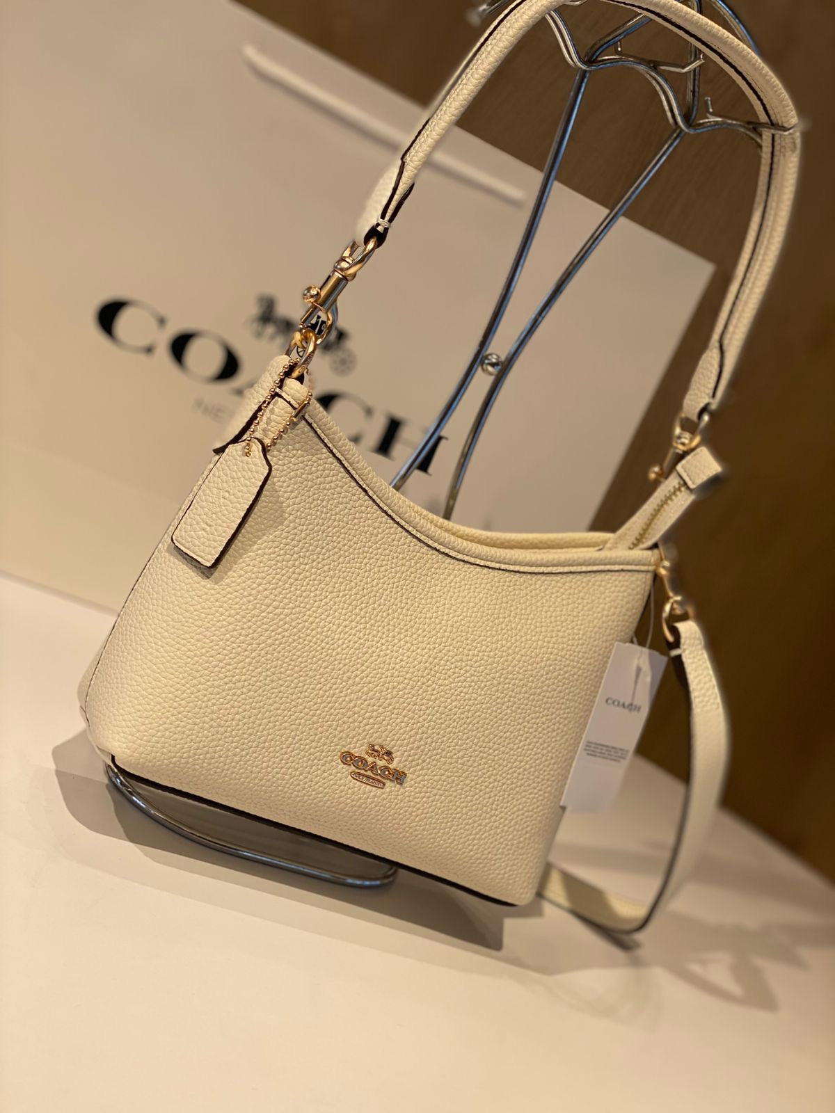 COACH Pebbled Leather Swinger 20 Shoulder Bag