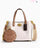 COACH White & Tan Willow Mini Tote with Coin Case