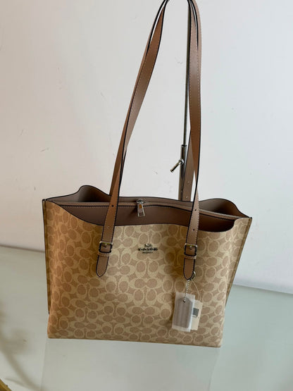 COACH Signature Canvas Zip-Top Tote Bag