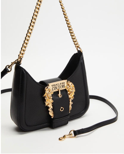 VERSACE JEANS COUTURE Black Baroque Buckle Mini Bag
