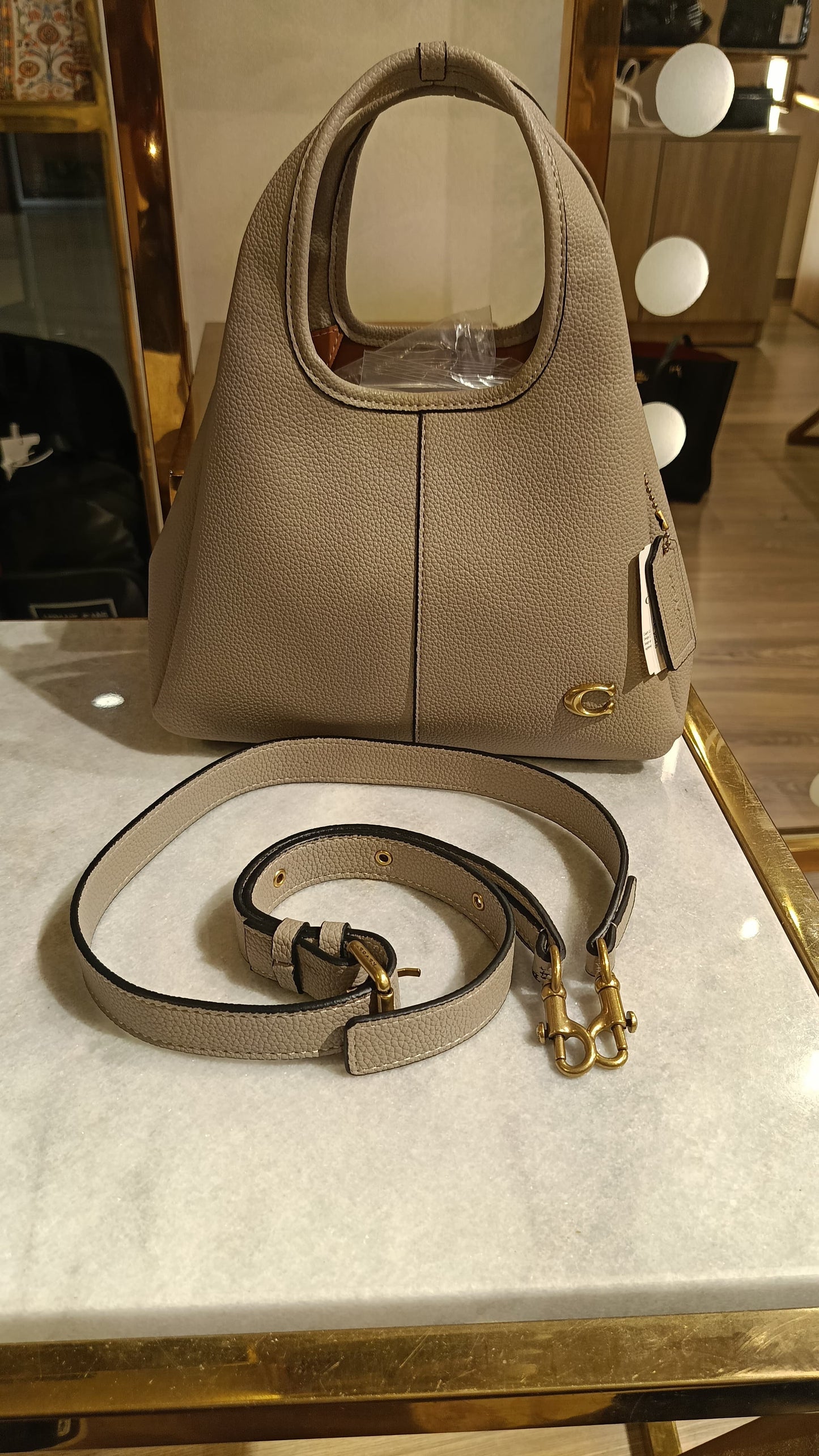 COACH Pebbled Leather Lana 2 Top-Handle Shoulder Bag
