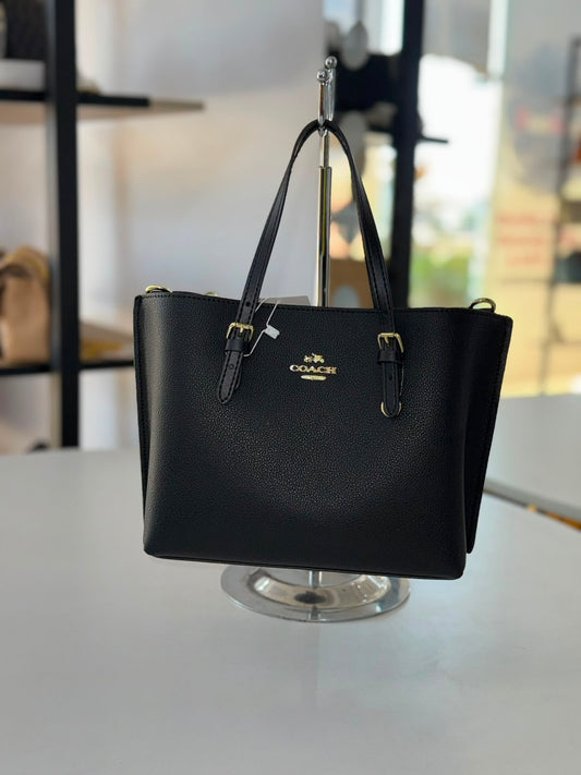 COACH Pebbled Leather Zip-Top Mollie Tote
