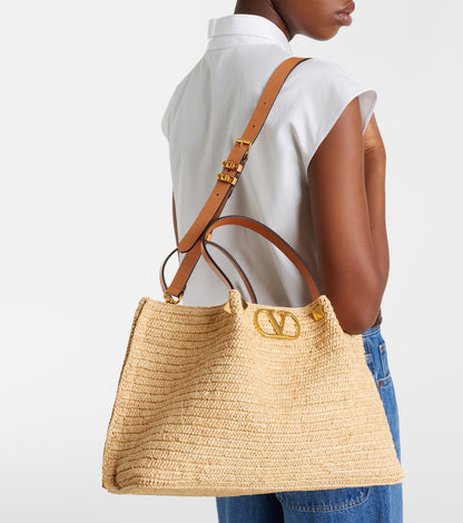 Valentino Garavani Medium Straw Summer Tote