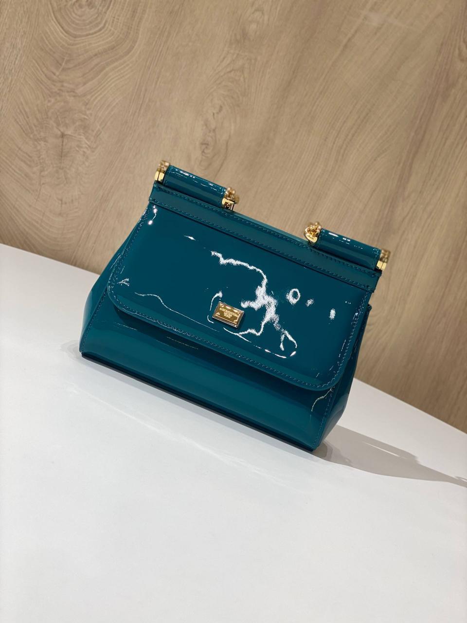 Dolce & Gabbana Small Sicily Bag – Patent Leather with Gold Hardware
