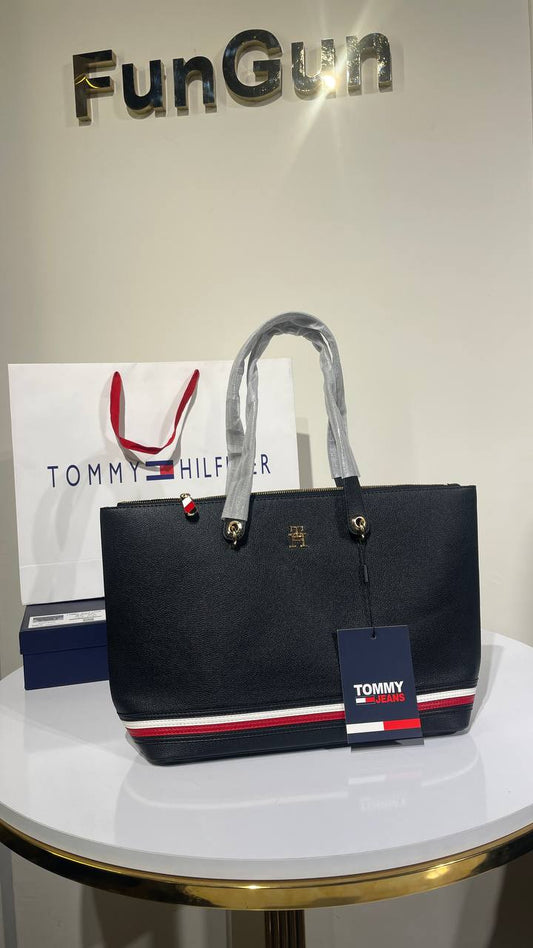TOMMY JEANS Stripe Tote – Black