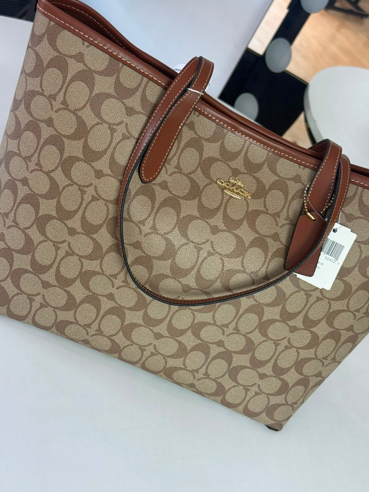 COACH Signature Canvas City Tote Bag