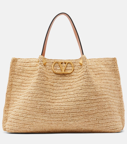 Valentino Garavani Medium Straw Summer Tote