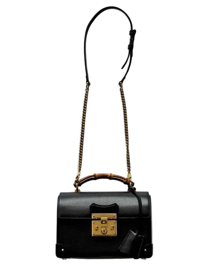 Gucci Black Padlock Small Bamboo Shoulder Bag