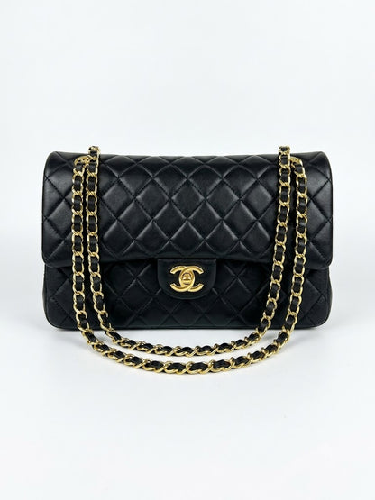 Chanel Classic Flap Bag (Black Quilted Lambskin with Gold-Tone Hardware)