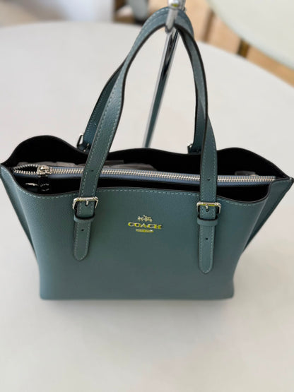 COACH Pebbled Leather Zip-Top Mollie Tote