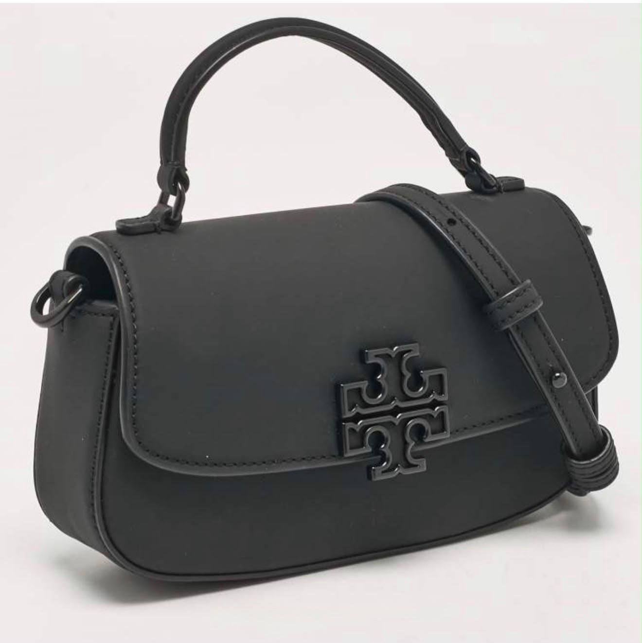 TORY BURCH Matte Black Eleanor Mini Top Handle Bag