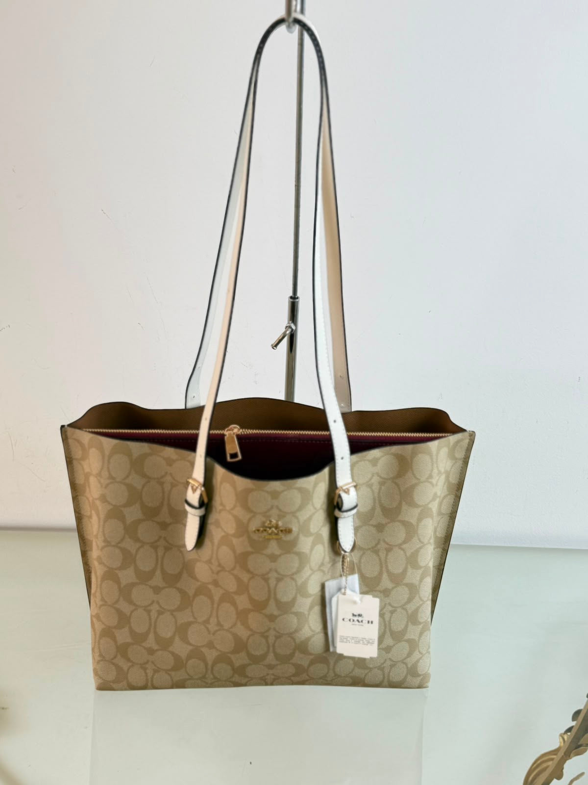 COACH Signature Canvas Zip-Top Tote Bag