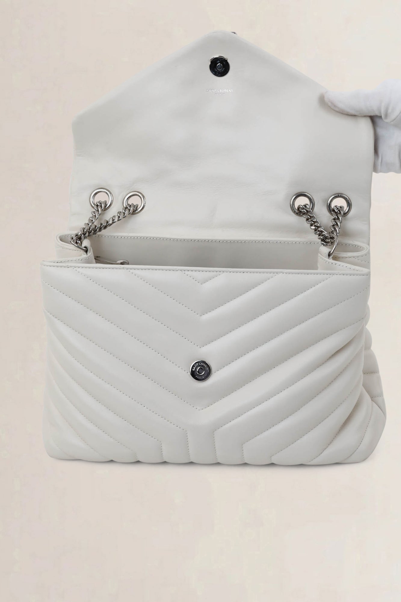 YSL
White Loulou Medium Crossbody Bag