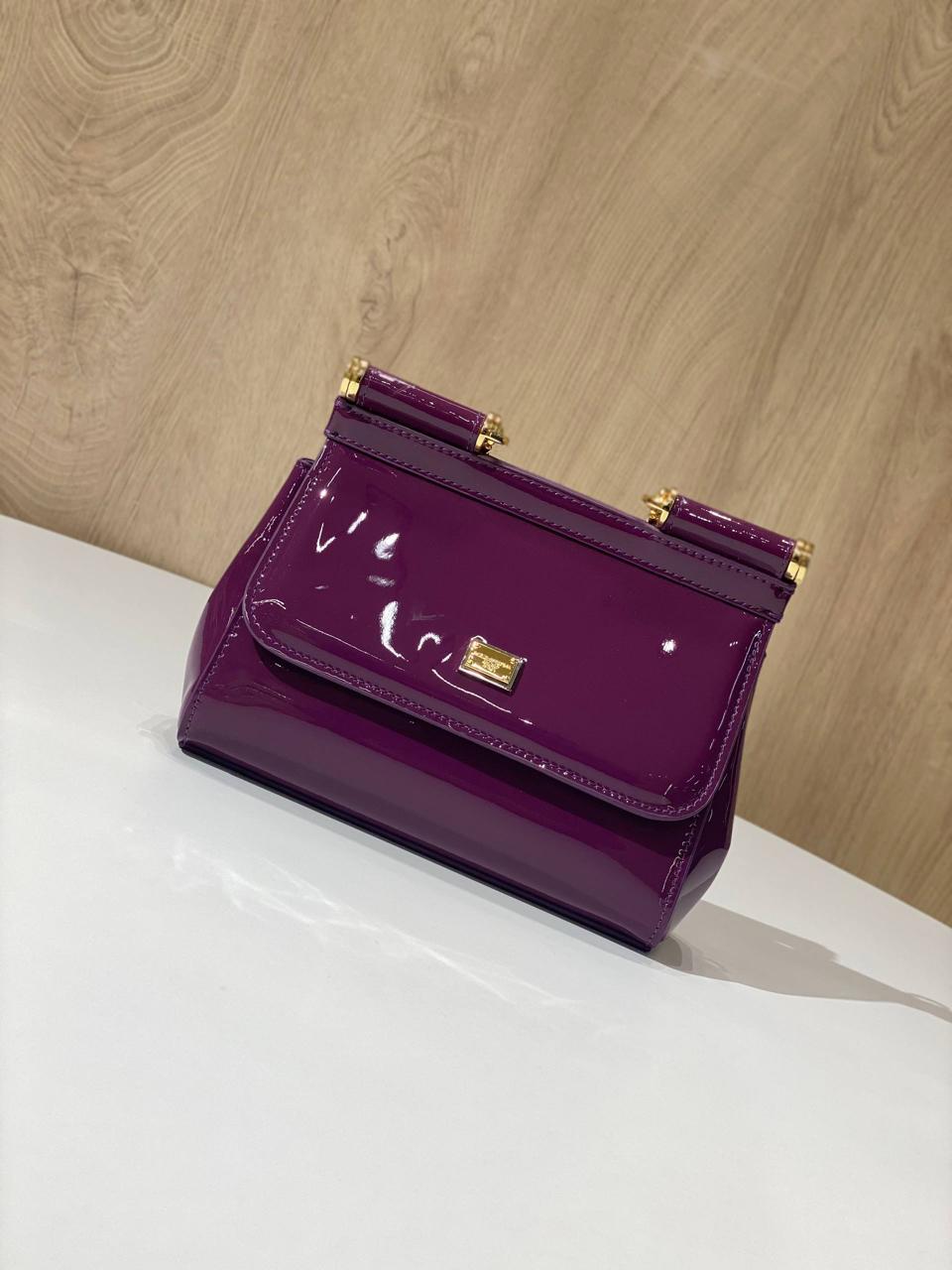 Dolce & Gabbana Small Sicily Bag – Patent Leather with Gold Hardware