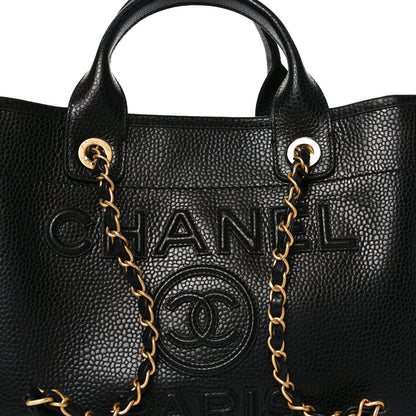 Chanel Calfskin Medium Deauville Tote Black