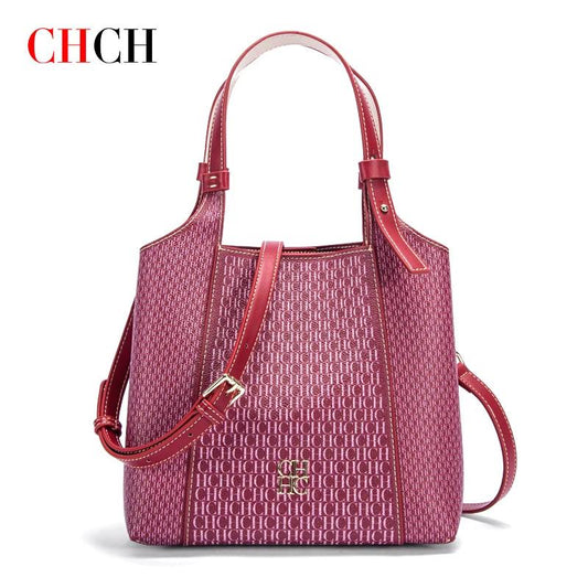 CHCH monogram-pattern bucket bag