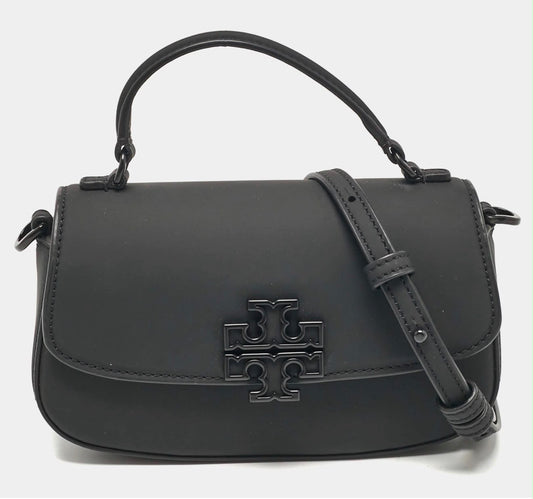 TORY BURCH Matte Black Eleanor Mini Top Handle Bag