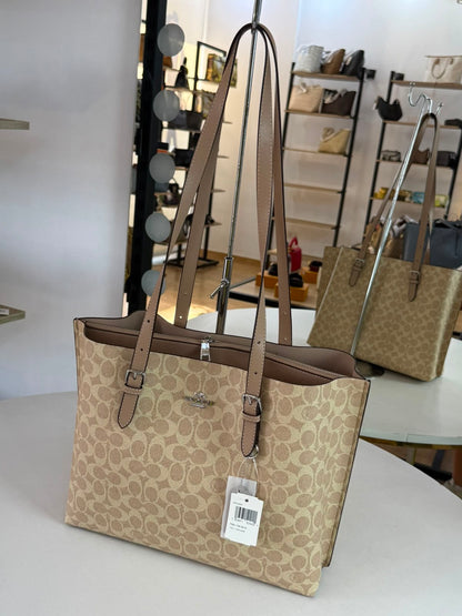 COACH Signature Canvas Zip-Top Tote Bag