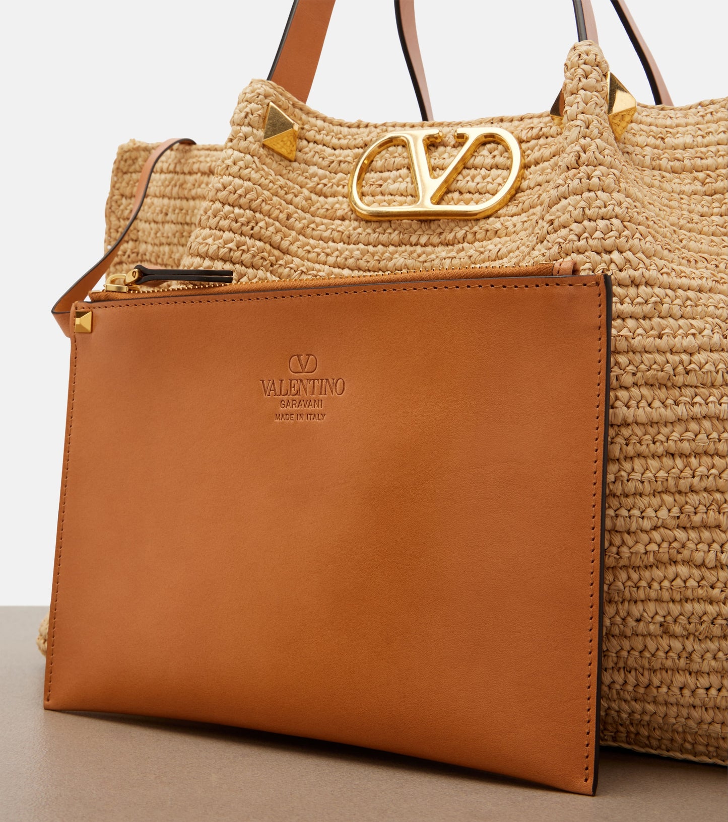 Valentino Garavani Medium Straw Summer Tote