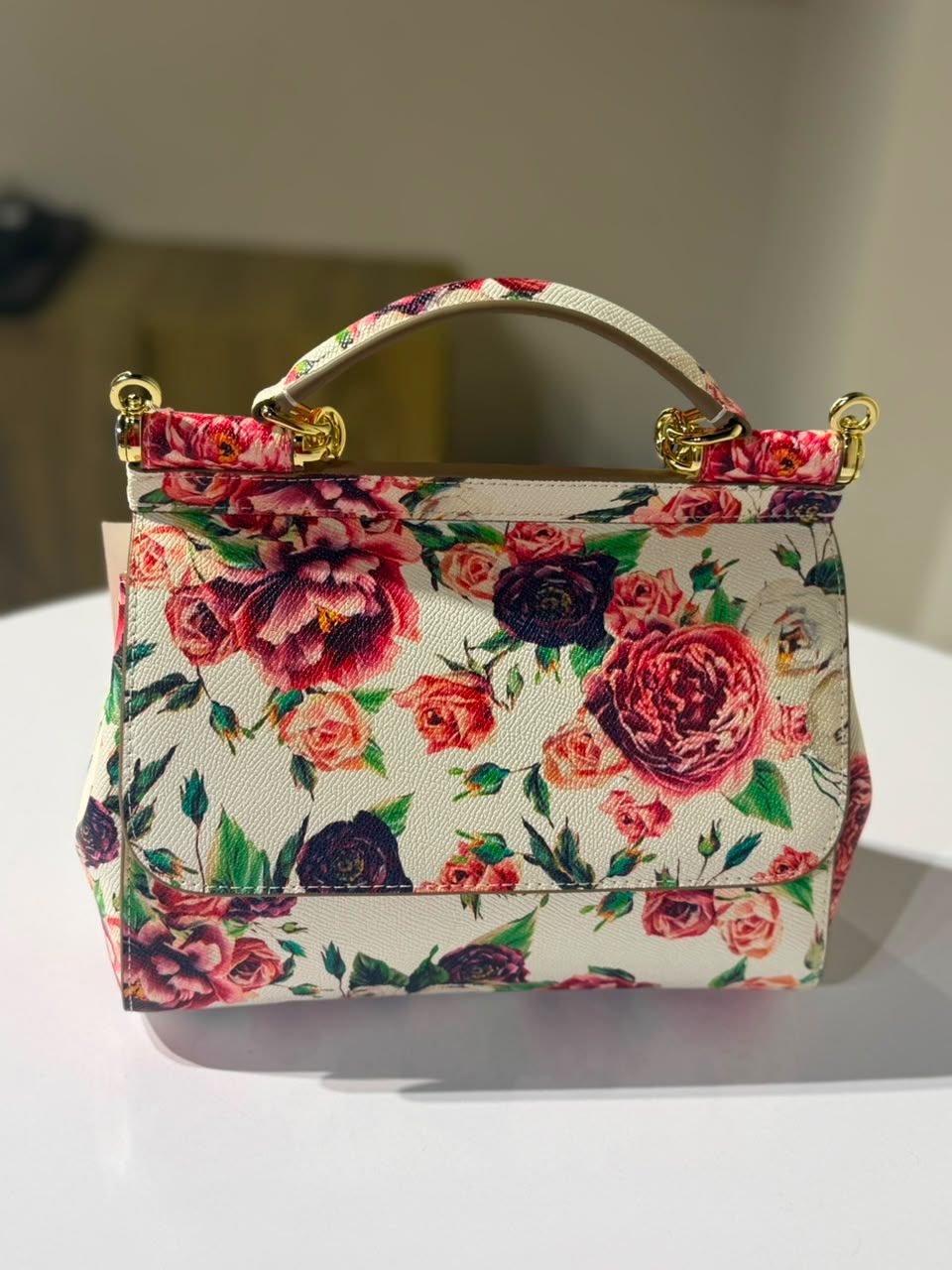 Dolce & Gabbana Multicolor Majolica Print Leather Small Miss Sicily Top Handle Bag
