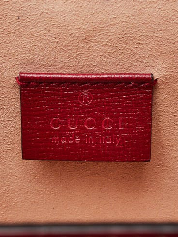 Gucci Cerise Leather Padlock Small Bamboo Shoulder Bag