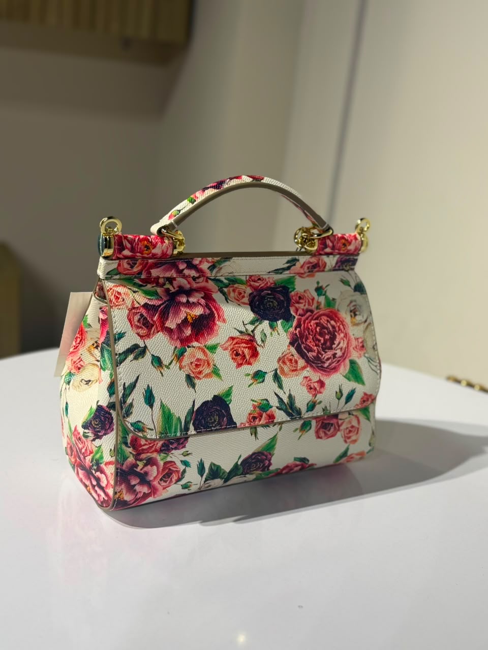 Dolce & Gabbana Multicolor Majolica Print Leather Small Miss Sicily Top Handle Bag