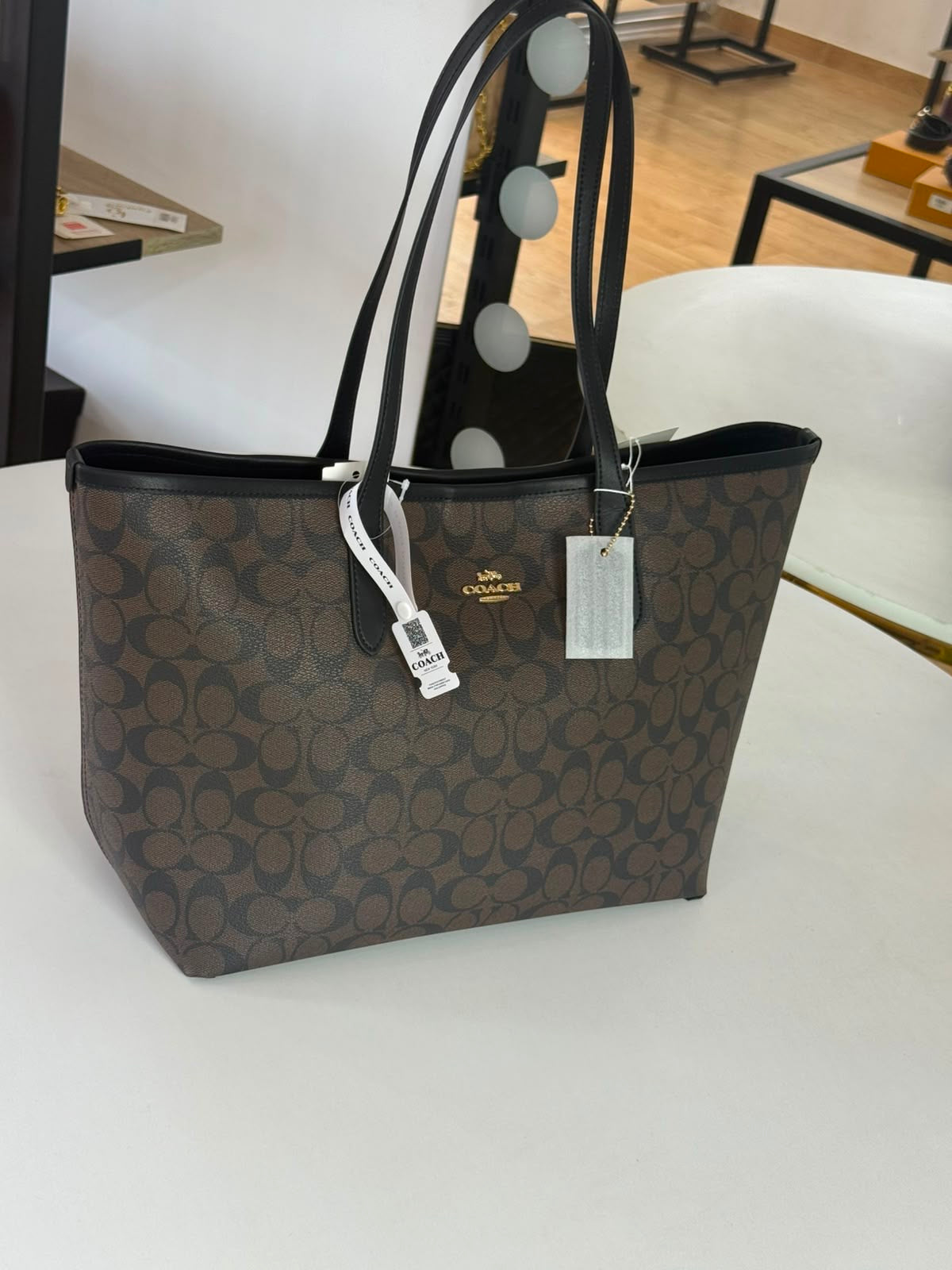 COACH Signature Canvas City Tote Bag
