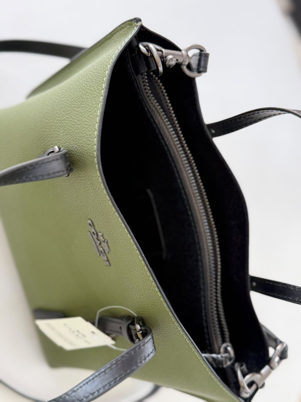 COACH Pebbled Leather Zip-Top Mollie Tote
