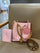 COACH Signature Canvas Blush Pink Drawstring Bucket Bag