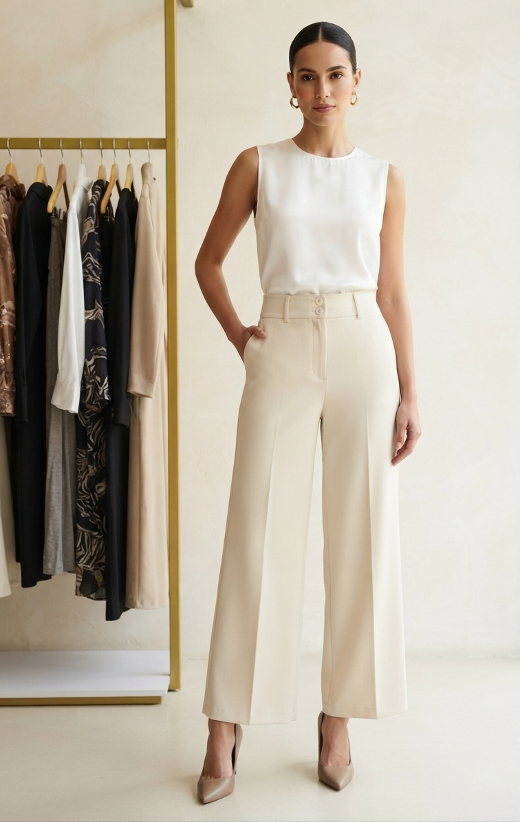 High-Waisted Wide-Leg Pants