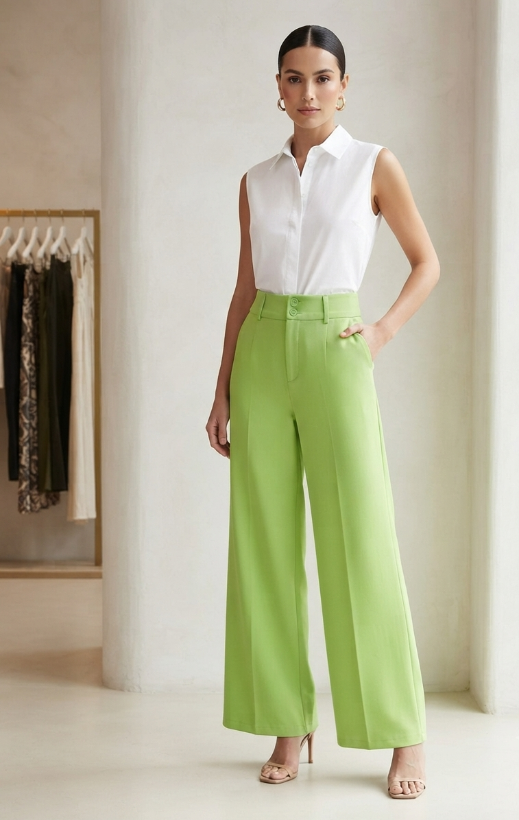 High-Waisted Wide-Leg Pants