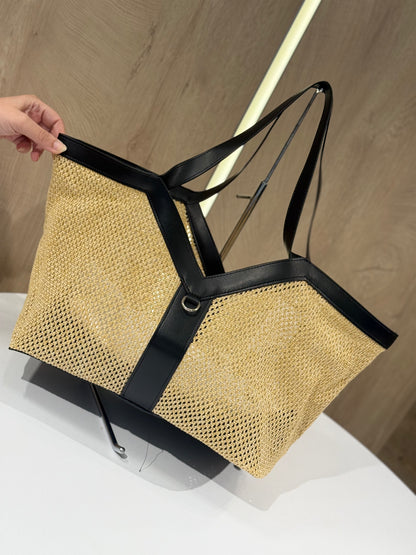 YSL raffia bag y shape