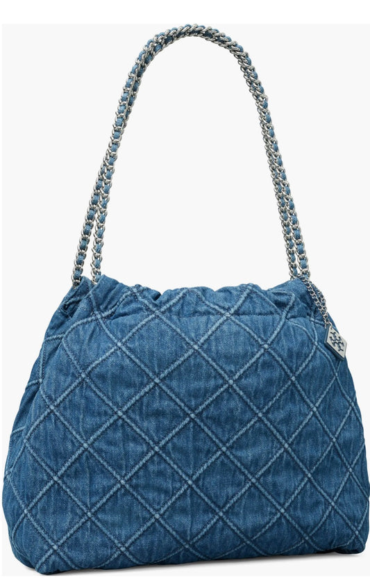 Fleming Soft Quilted Denim Hobo Bag
Tory Burch