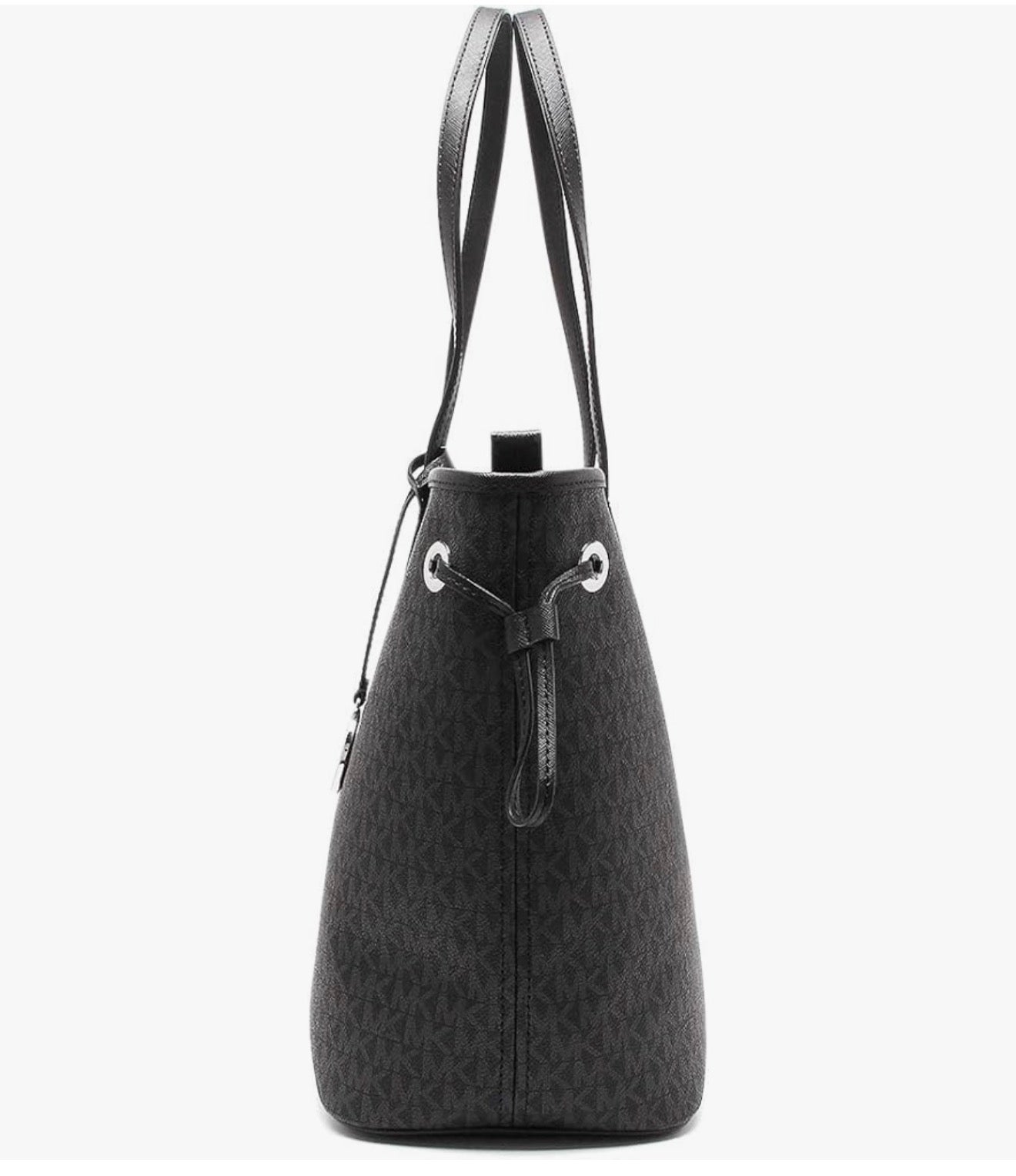 Michael Kors Jet Set Travel large tote bag featuring the signature logo print and silver