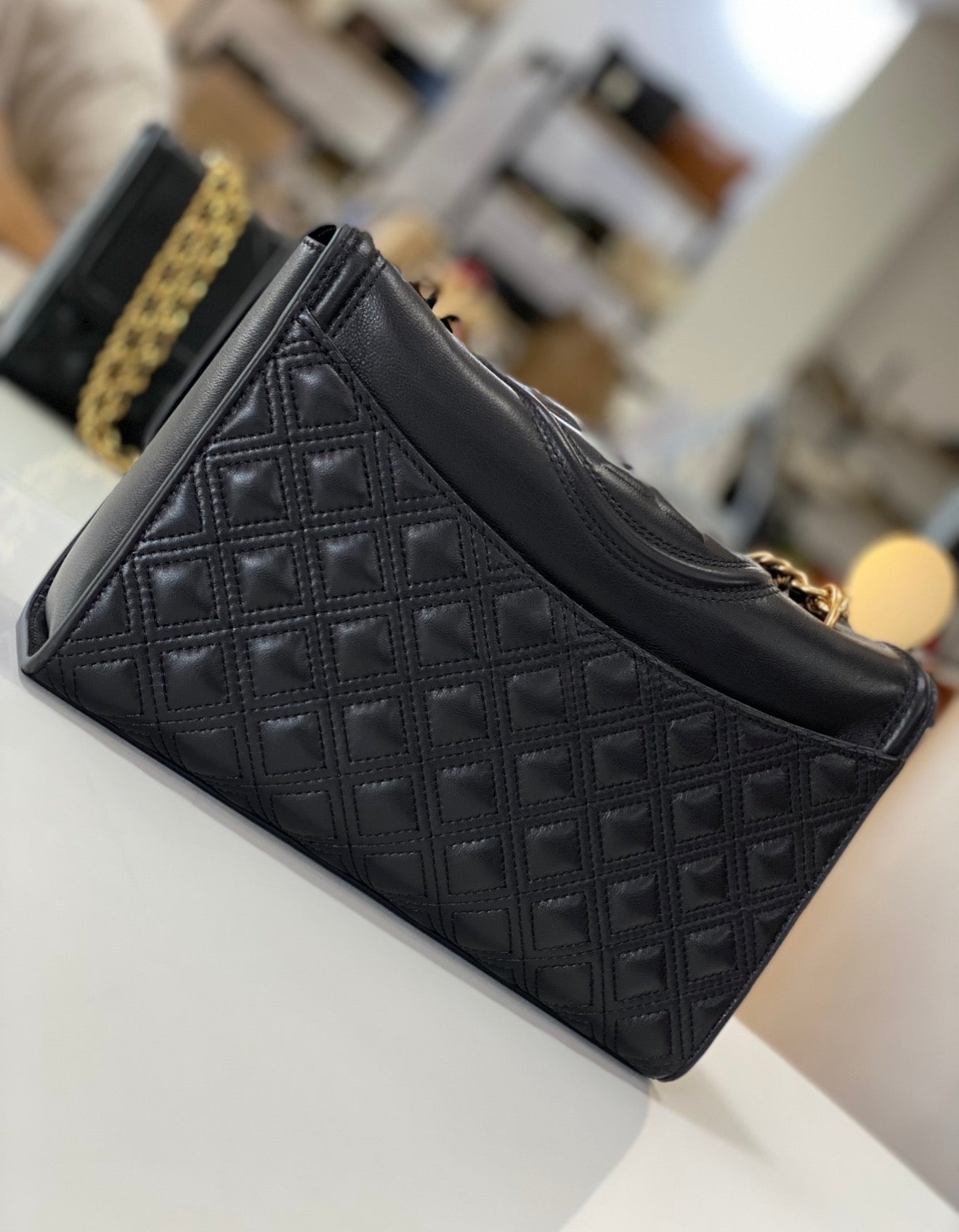 Tory Burch Fleming Convertible shoulder Bag- Black